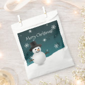 Blauwgroen Snowman Winter Scenery-kerstcadeautjes Bedankzakje (Geknipt)