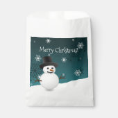 Blauwgroen Snowman Winter Scenery-kerstcadeautjes Bedankzakje (Voorkant)