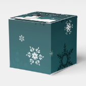 Blauwgroen Snowman Winter Scenery-kerstfeestdoos Bedankdoosjes (Voorkant Zijde)