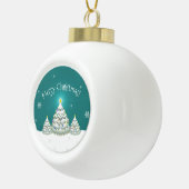 Blauwgroen Snowy kerstboomvormig Ornament (Rechts)