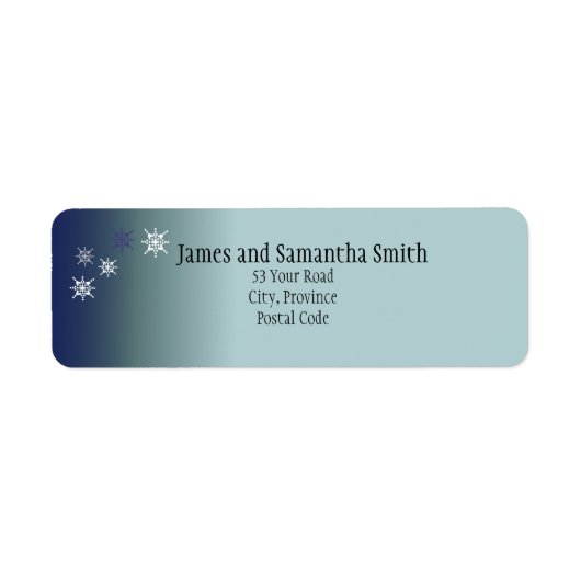 Blauwgroen Snowy Return Address Labels (Voorkant)