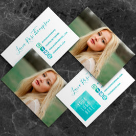 Blauwgroen Social Media Iconen Foto & Logo Visitekaartje