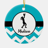 Blauwgroen Softball Ornament (Voorkant)