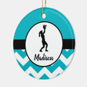 Blauwgroen Softball Ornament (Links)