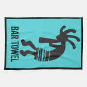 Blauwgroen Southwestern Kokopelli Bar Towel Theedoek (Horizontaal)