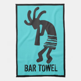 Blauwgroen Southwestern Kokopelli Bar Towel Theedoek