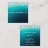 Blauwgroen Sparkle Beauty-stijllijst Vierkante Visitekaartje (Voorkant / Achterkant)