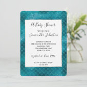 Blauwgroen Sparkle Mermaid Baby shower Kaart (Staand voorkant)