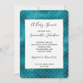 Blauwgroen Sparkle Mermaid Baby shower Kaart (Voorkant)