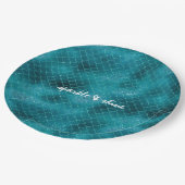 Blauwgroen Sparkle Mermaid gepersonaliseerd Papieren Bordje (Gekanteld)
