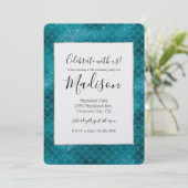 Blauwgroen Sparkle Mermaid Kaart (Staand voorkant)