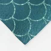 Blauwgroen Sparkle Mermaid op maat Fleece Deken (Hoek)