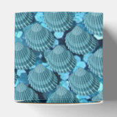 Blauwgroen Sparkle Seashell Cube Favor Box Bedankdoosjes (Bovenkant)