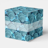 Blauwgroen Sparkle Seashell Cube Favor Box Bedankdoosjes (Achterkant)