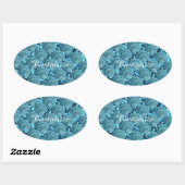 Blauwgroen Sparkle Seashell-Stickers Ovale Sticker (Vel)