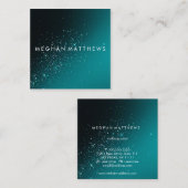 Blauwgroen Sparkles Beauty Vierkante Visitekaartje (Voorkant / Achterkant)