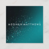 Blauwgroen Sparkles Beauty Vierkante Visitekaartje (Voorkant)