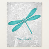 Blauwgroen speciale dragonfly-planner planner (Voorkant)
