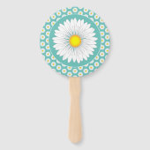 Blauwgroen  speciale ronde voor kleine dagen handwaaier (Achterkant)