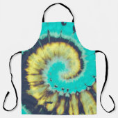 Blauwgroen spiraal Abstract. Tye Dye Shirt Circle  Schort (Voorkant)