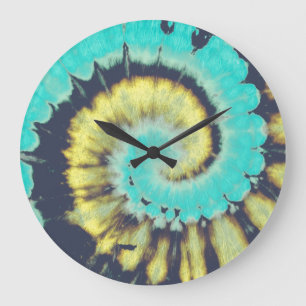 Blauwgroen spiraal: Grunge Hippie textuur. Grote Klok