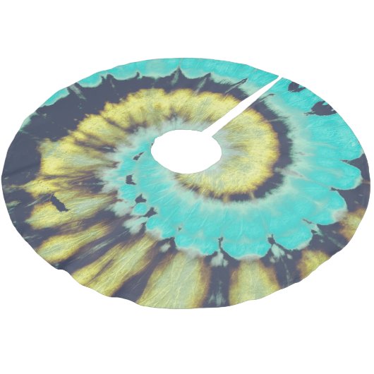 Blauwgroen spiraal: Grunge Hippie textuur. Kerstboom Rok (Gekanteld)