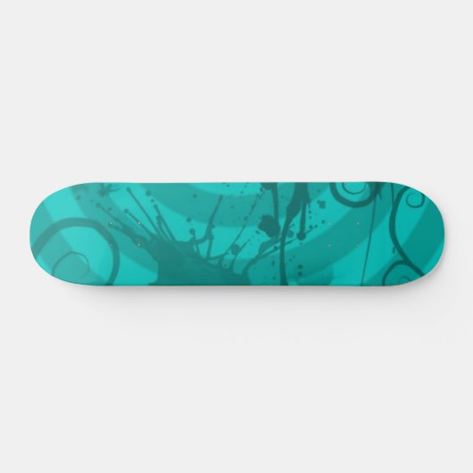 Blauwgroen Splatter Persoonlijk Skateboard (Horizontaal)