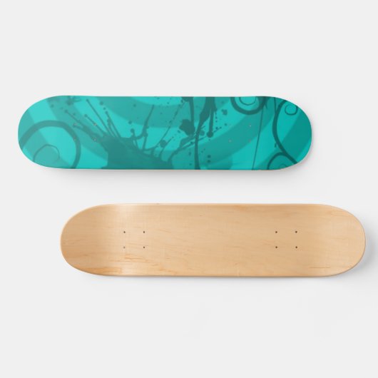 Blauwgroen Splatter Persoonlijk Skateboard (Horizontaal)