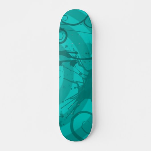 Blauwgroen Splatter Persoonlijk Skateboard (Voorkant)
