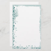 blauwgroen spleten briefpapier (Voorkant / Achterkant)