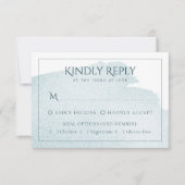 Blauwgroen spons | Geavanceerde Waterverf-structuu RSVP Kaartje (Voorkant)