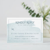 Blauwgroen spons | Geavanceerde Waterverf-structuu RSVP Kaartje (Staand voorkant)