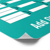 Blauwgroen sportbeoefening poster (Hoek)