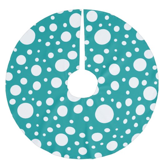 Blauwgroen Spots Tree Rok Kerstboom Rok (Voorkant)