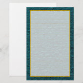 Blauwgroen staalbaksteen fijn gevoerd briefpapier (Voorkant / Achterkant)