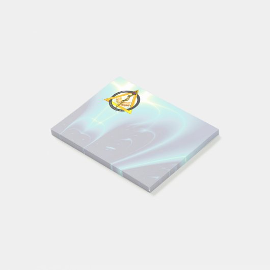 BLAUWGROEN STAD VAN ASCLEPIUS DENTISTRIESSYMBOOL POST-IT® NOTES (Schuin)