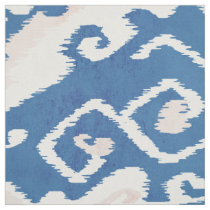 Blauwgroen stammenpatronen van rode en witte ikat stof