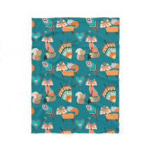 Blauwgroen stampatroon van Fox