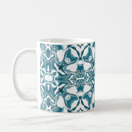 Blauwgroen Starburst Kaleidoscope Patroon Koffiemok
