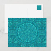 Blauwgroen Starburst-ontwerp Briefkaart (Voorkant / Achterkant)