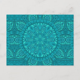 Blauwgroen Starburst-ontwerp Briefkaart