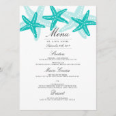 Blauwgroen Starfish Beach Wedding Dinner Menu (Voorkant)