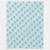 Blauwgroen Starfish Fleece Blanket (Voorkant)