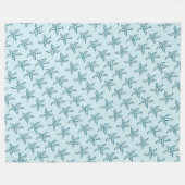 Blauwgroen Starfish Fleece Blanket (Voorkant (Horizontaal))