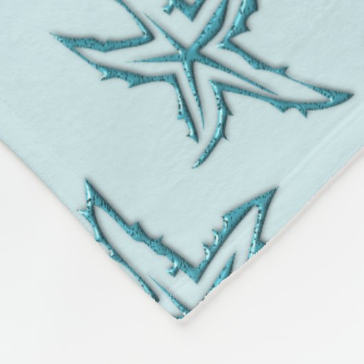 Blauwgroen Starfish Fleece Blanket (Hoek)