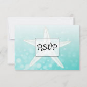 Blauwgroen Starfish Oceanic Wedding RSVP-kaart RSVP Kaartje (Achterkant)