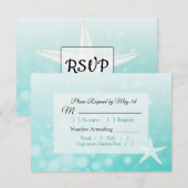 Blauwgroen Starfish Oceanic Wedding RSVP-kaart RSVP Kaartje (Voorkant / Achterkant)