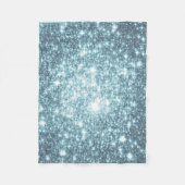 Blauwgroen Stars Fleece Deken (Voorkant)