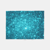 Blauwgroen Stars Fleece Deken (Voorkant (Horizontaal))