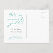 Blauwgroen startpunt, Sweet New Home - Texas Aankondigingskaart (Achterkant)